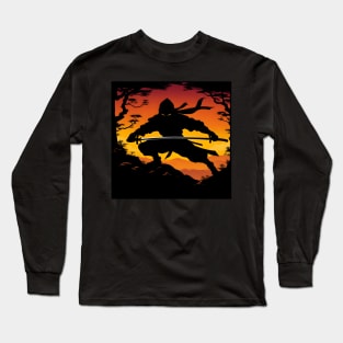 Stylish Ninja silhouette Long Sleeve T-Shirt